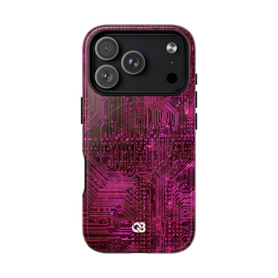 Magenta Circuit Trace · Tough 2.0 Magnetic Phone Case for iPhone · Pink