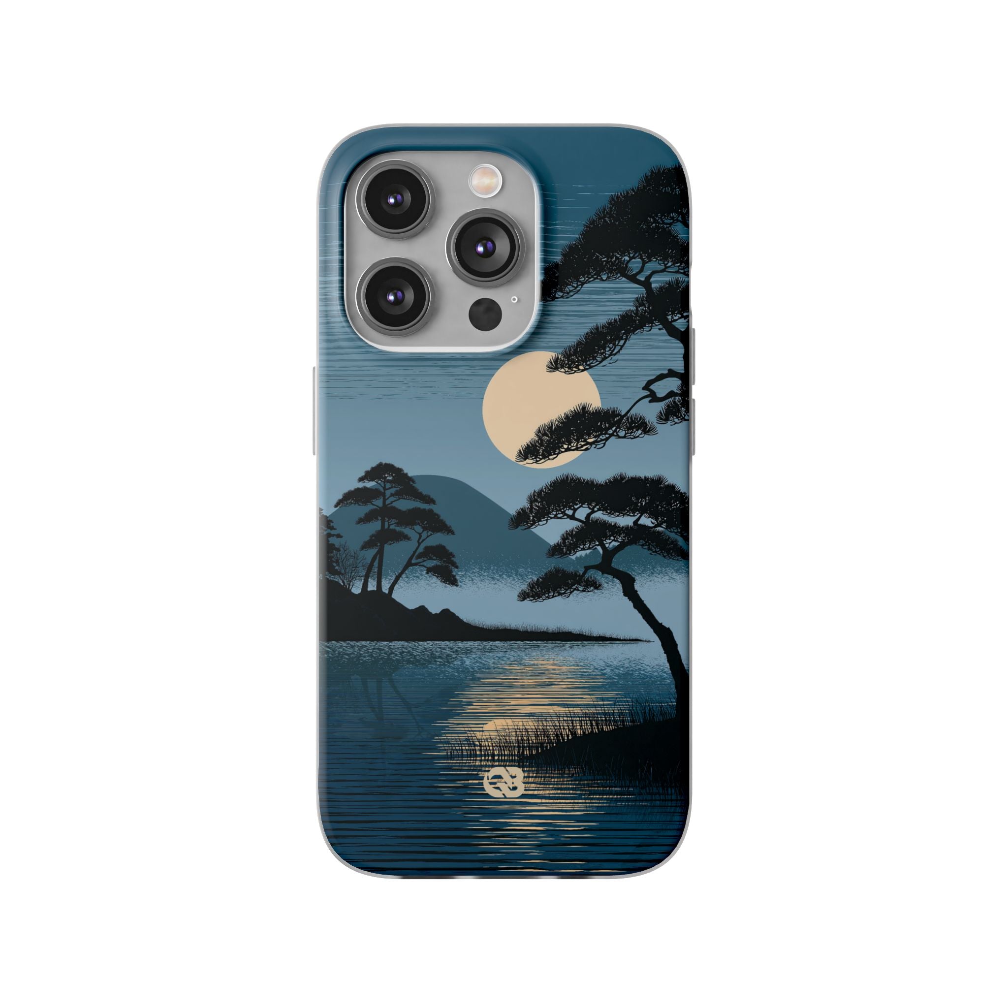 Blue Lite Phone Case for iPhone - Midnight Kyoto Pine