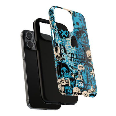 Electric Skull Graffiti · Tough 2.0 Magnetic Phone Case for iPhone · Blue