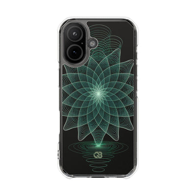 Green Impact MagSafe Phone Case for iPhone - Cyan Signal Bloom