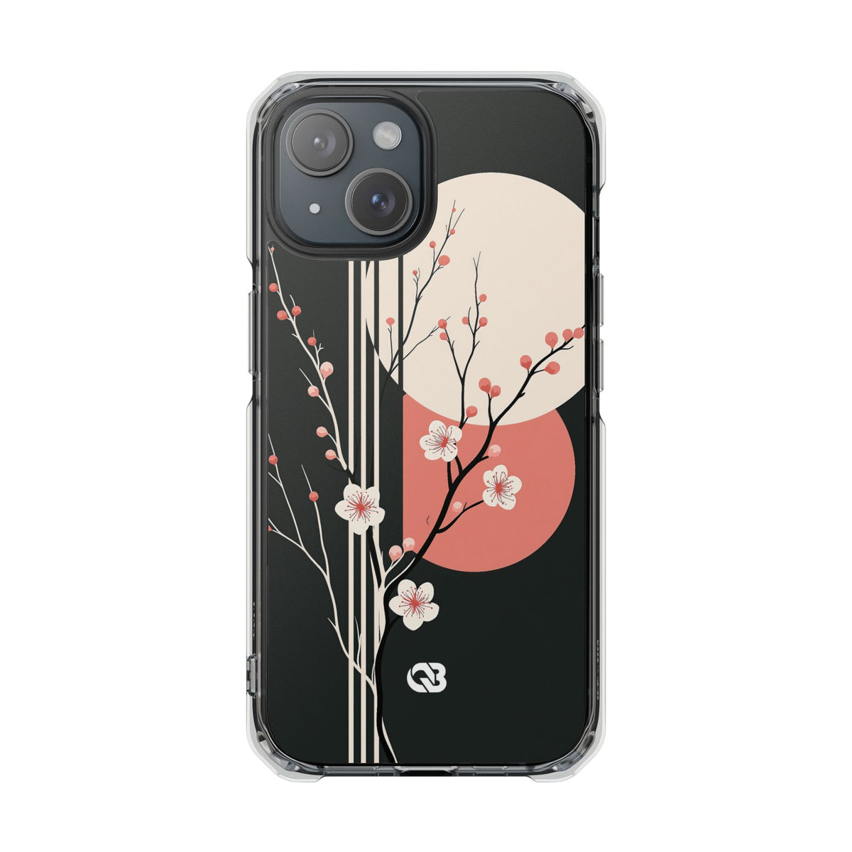 Nocturne Sakura Branch · Clear Impact Magnetic Phone Case for iPhone ·  Black