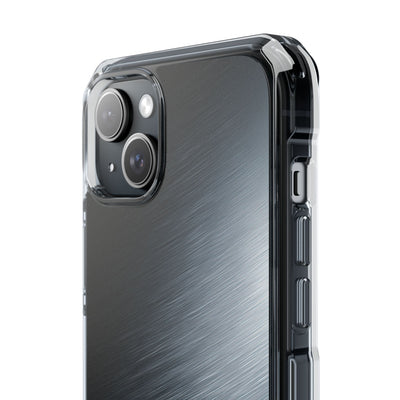 Grey Impact MagSafe Phone Case for iPhone - Charcoal Brushed Steel