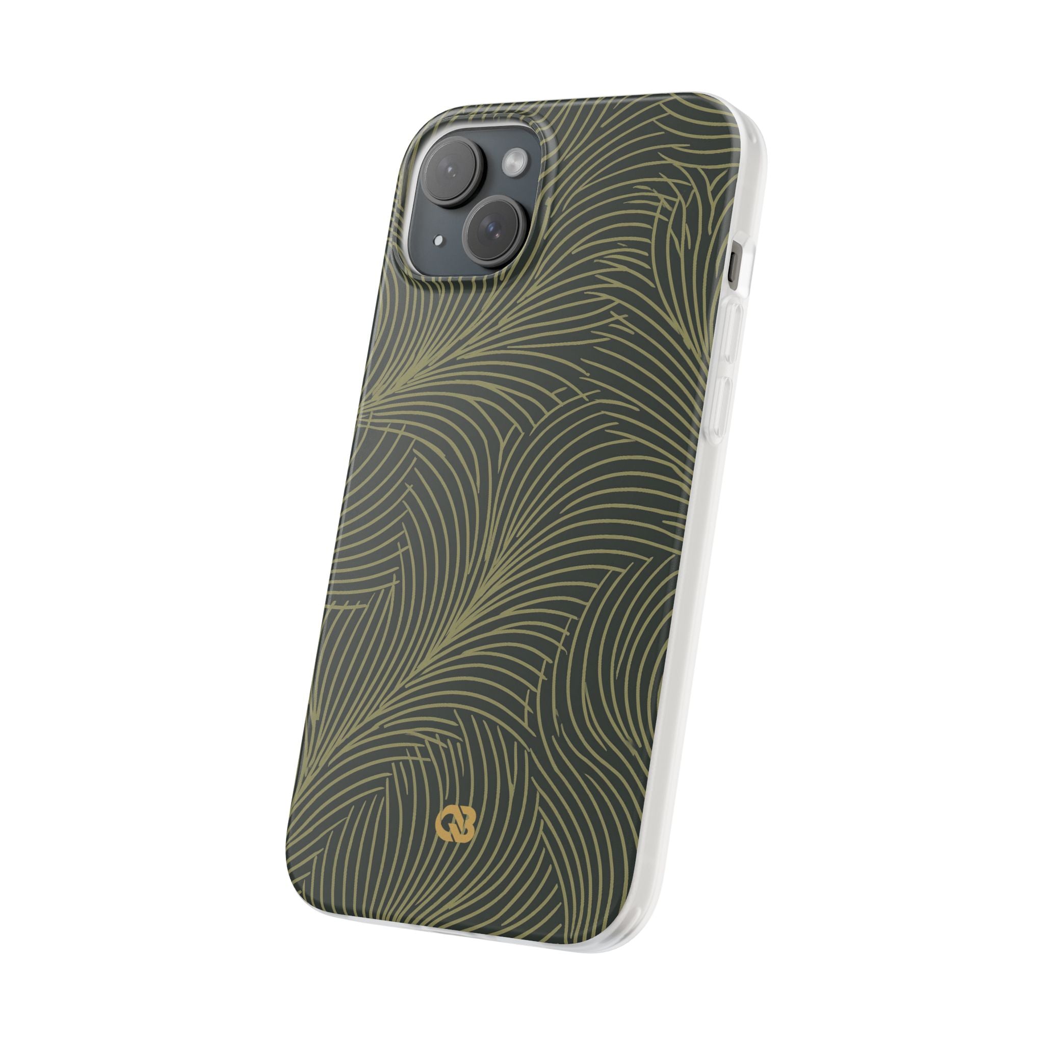 Green Lite Phone Case for iPhone - Dark Olive Plume