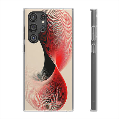 Red Lite Phone Case for Samsung - Scarlet Wireframe Helix