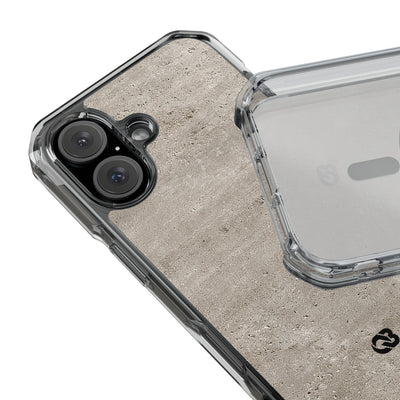 Grey Impact MagSafe Phone Case for iPhone - Brutalist Stone Grit