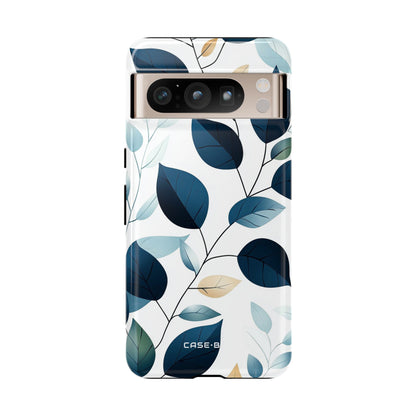 Navy Leaf Veins Google Pixel 8 Pro Case - Tough