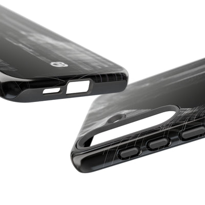 Black Tough Phone Case for Samsung - Ghost Urban Wireframe