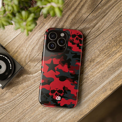 Crimson Skull Camo · Tough Phone Case for iPhone · Red