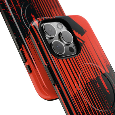 Red Tough 2.0 Magsafe Phone Case for iPhone - Crimson Brutalist Distortion