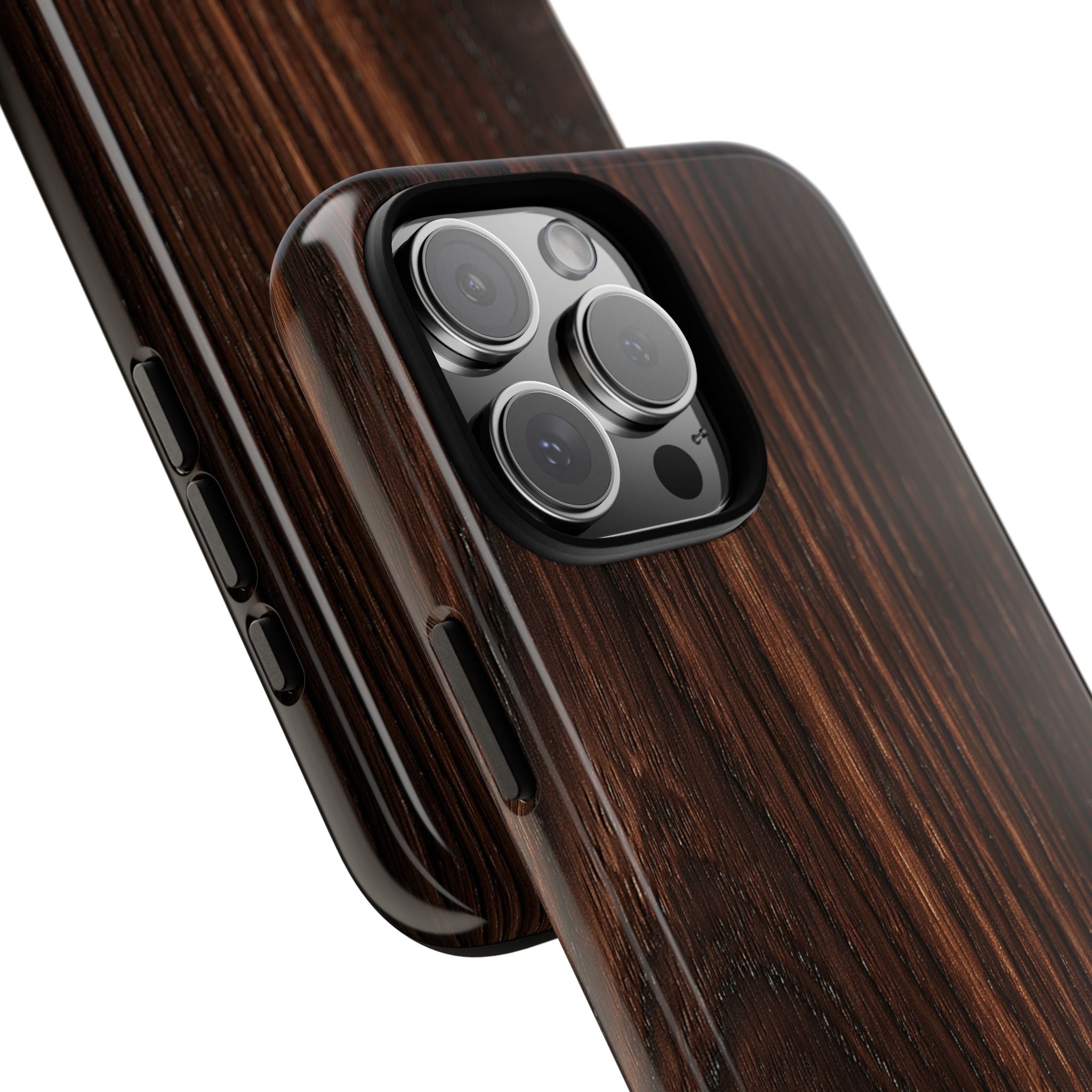 Brown Tough Phone Case for iPhone - Burnished Mahogany Grain