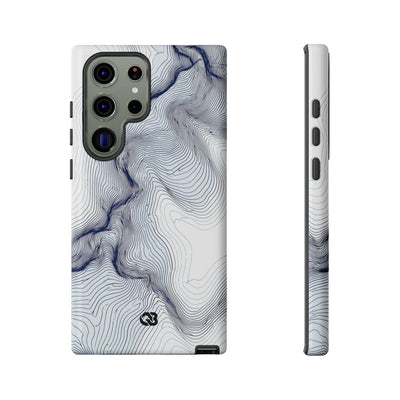 White Tough Phone Case for Samsung - Nordic Ridge Topo