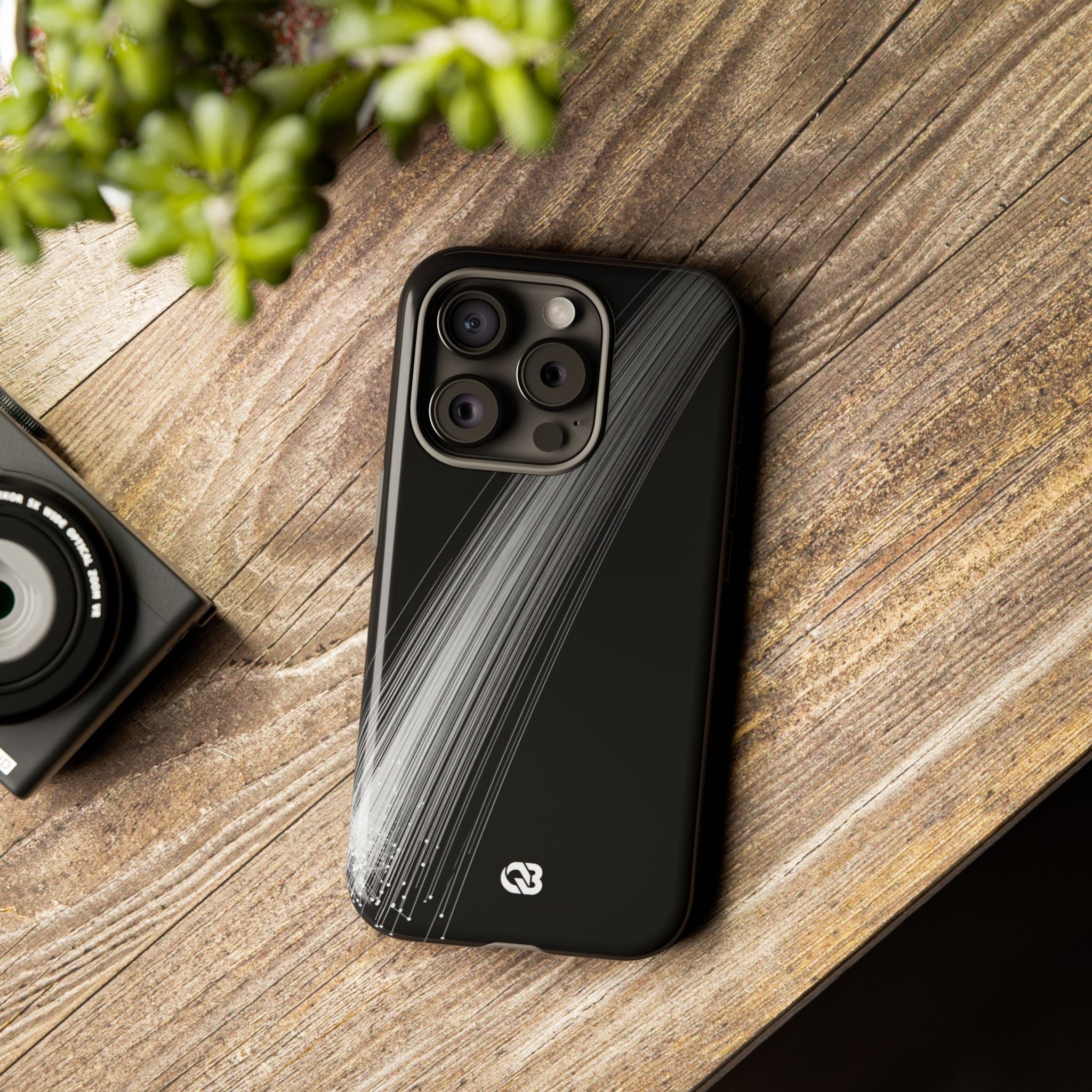 Black Tough Phone Case for iPhone - Linear Velocity Beam
