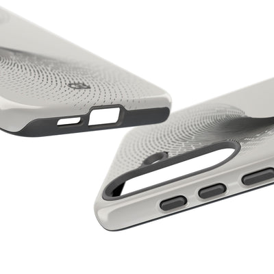 White Tough Phone Case for Samsung - Linear Torsion Grid
