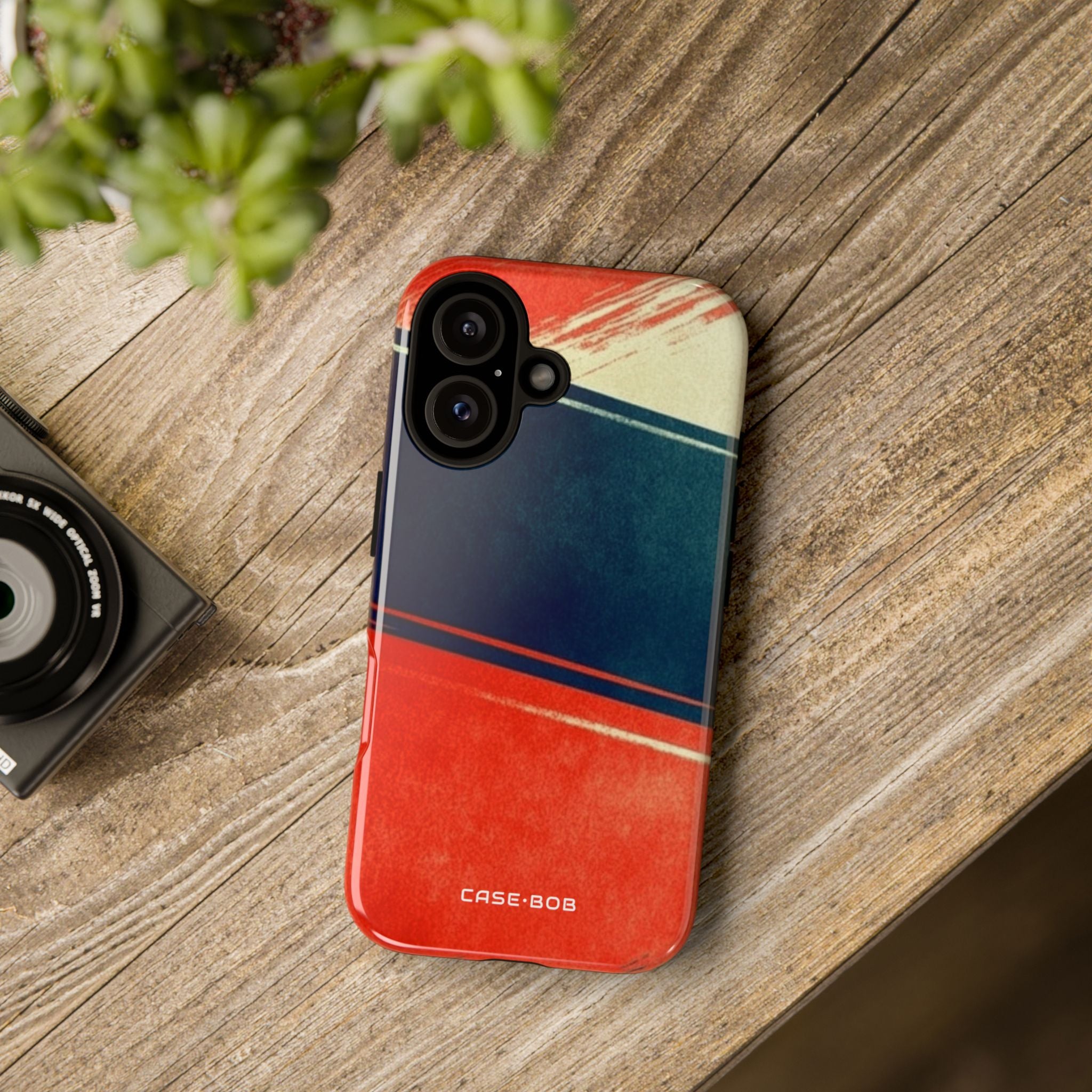 Blue Diagonal Motion iPhone 16 Case - Tough