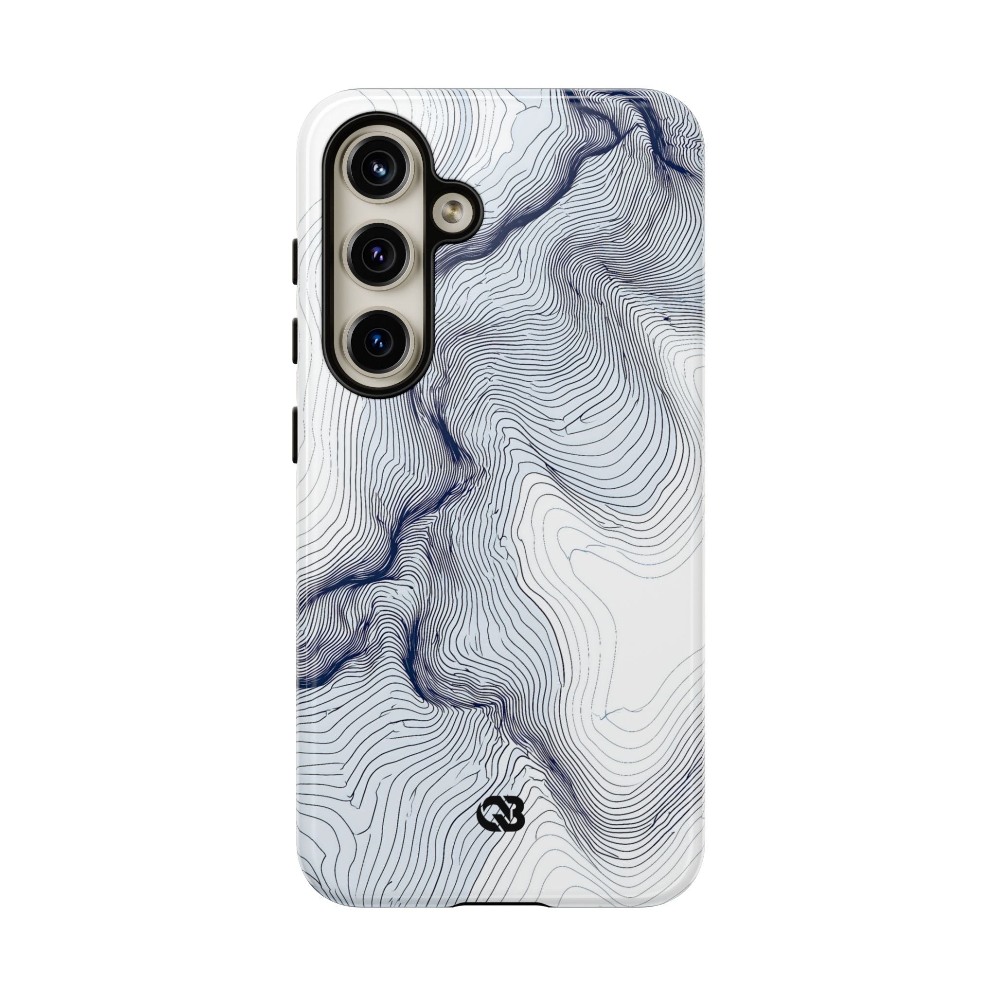 White Tough Phone Case for Samsung - Nordic Ridge Topo