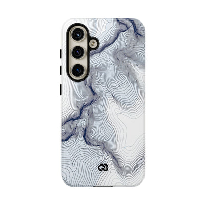 White Tough Phone Case for Samsung - Nordic Ridge Topo