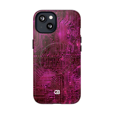 Magenta Circuit Trace · Tough 2.0 Magnetic Phone Case for iPhone · Pink