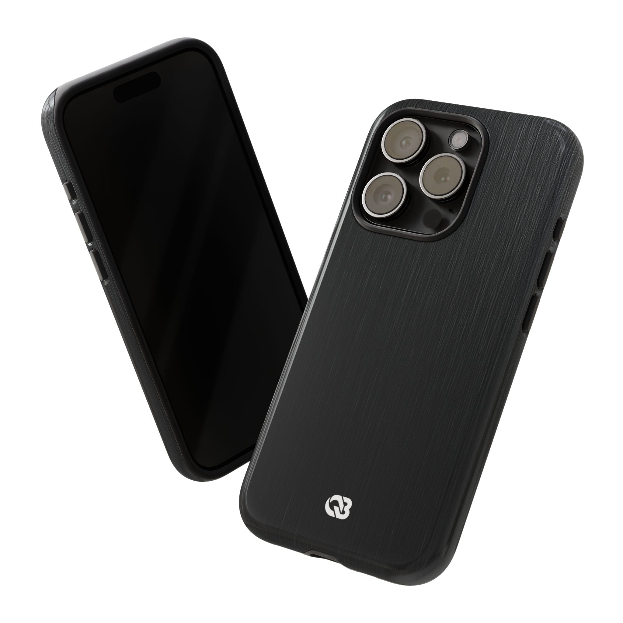 Black Tough Phone Case for iPhone - Brushed Obsidian Slate