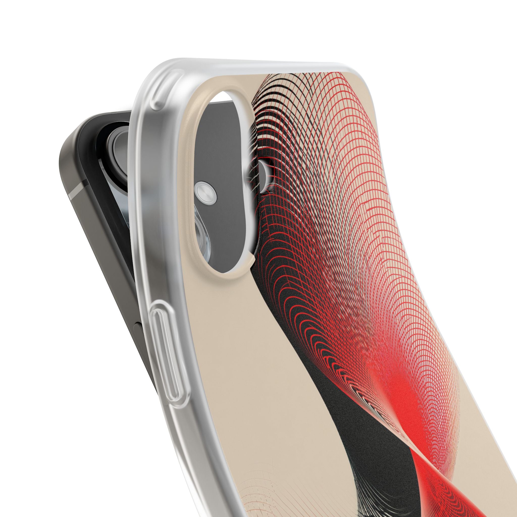 Red Lite Phone Case for iPhone - Crimson Grid Vortex