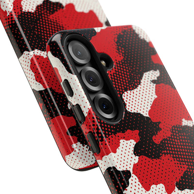 Crimson Halftone Camo · Tough Phone Case for Samsung · Red