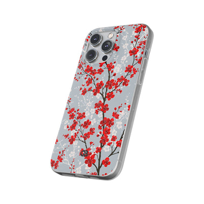 Grey Lite Phone Case for iPhone - Crimson Sakura Slate