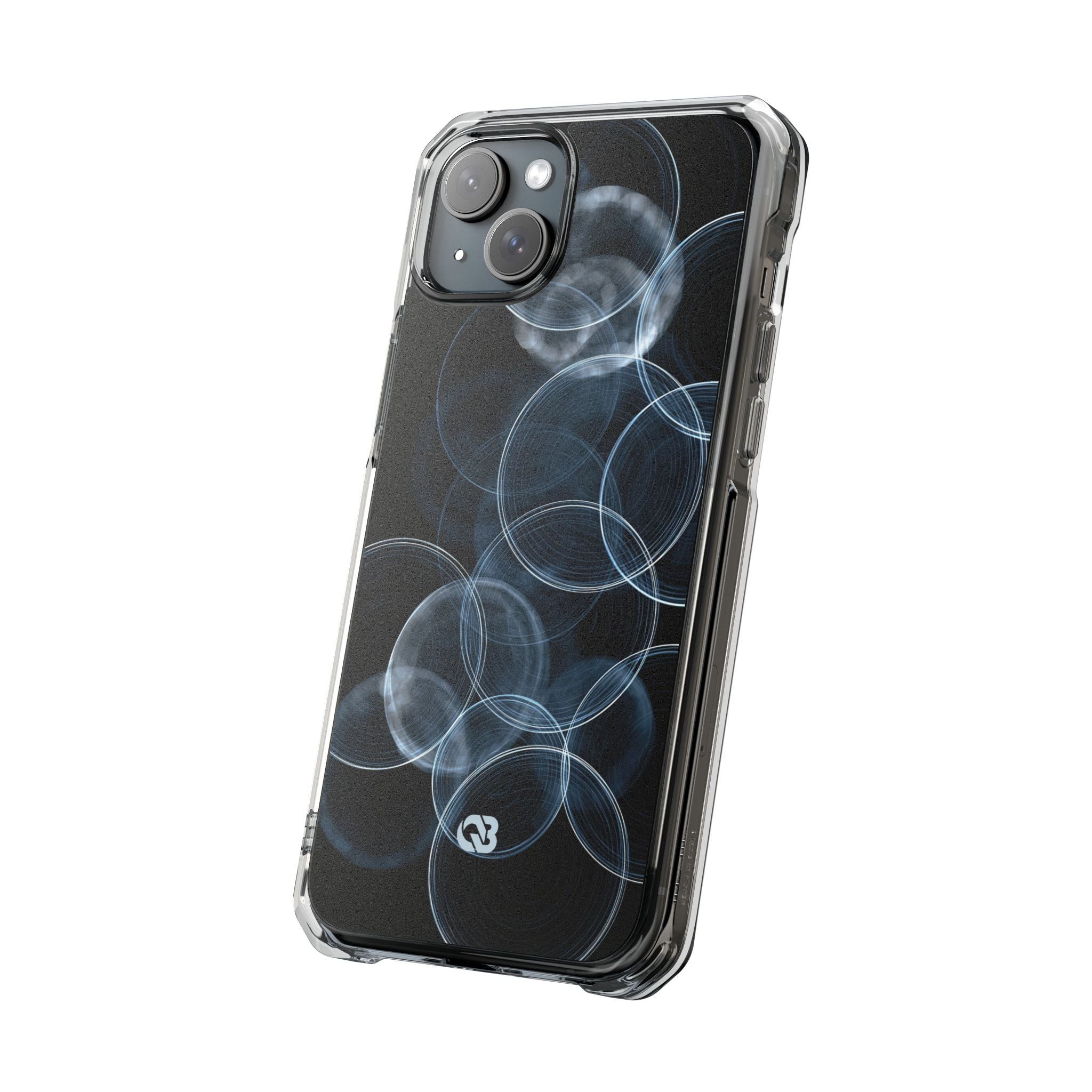 Blue Impact MagSafe Phone Case for iPhone - Cyan Pulse Ripple