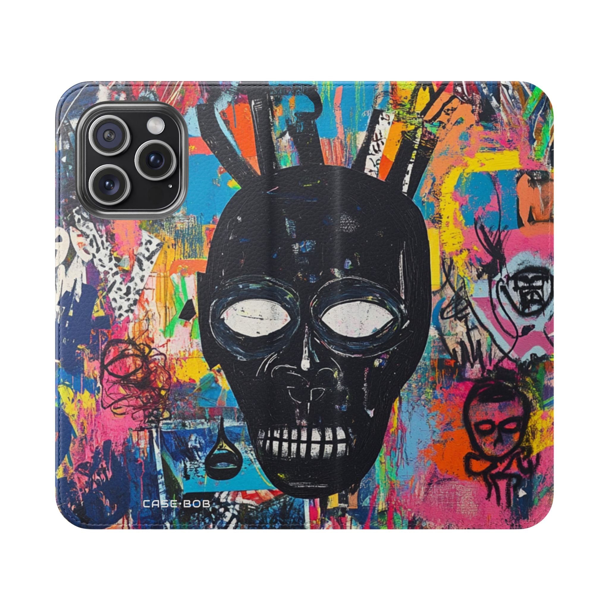 Neon Skull Burst - iPhone 15 Pro Max Case - Wallet
