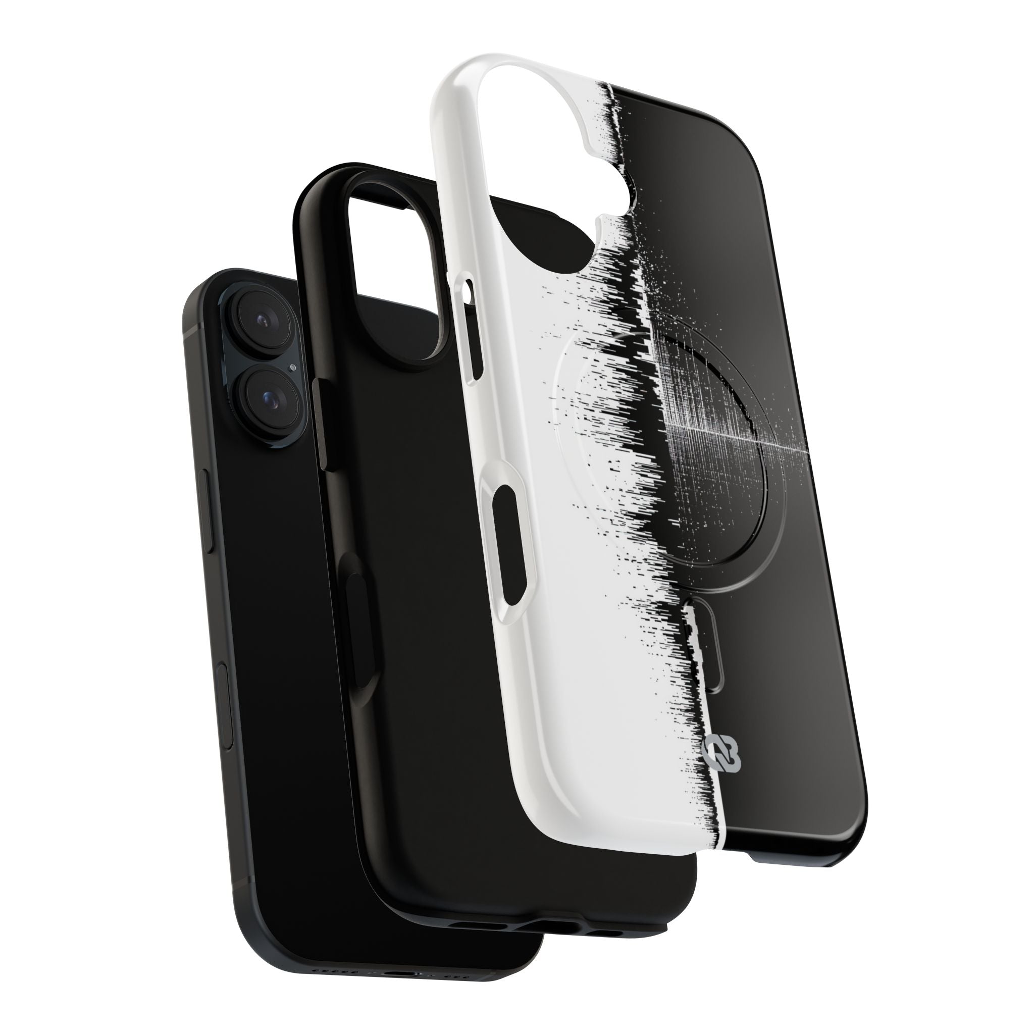 Black Tough 2.0 Magsafe Phone Case for iPhone - Static Signal Split