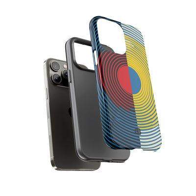 Blue Tough Phone Case for iPhone - Primary Circuit Orbit