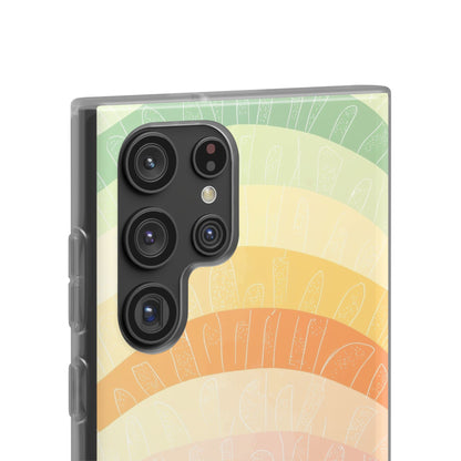 Pastel Rainbow Bands Samsung S22 Ultra Case - Soft