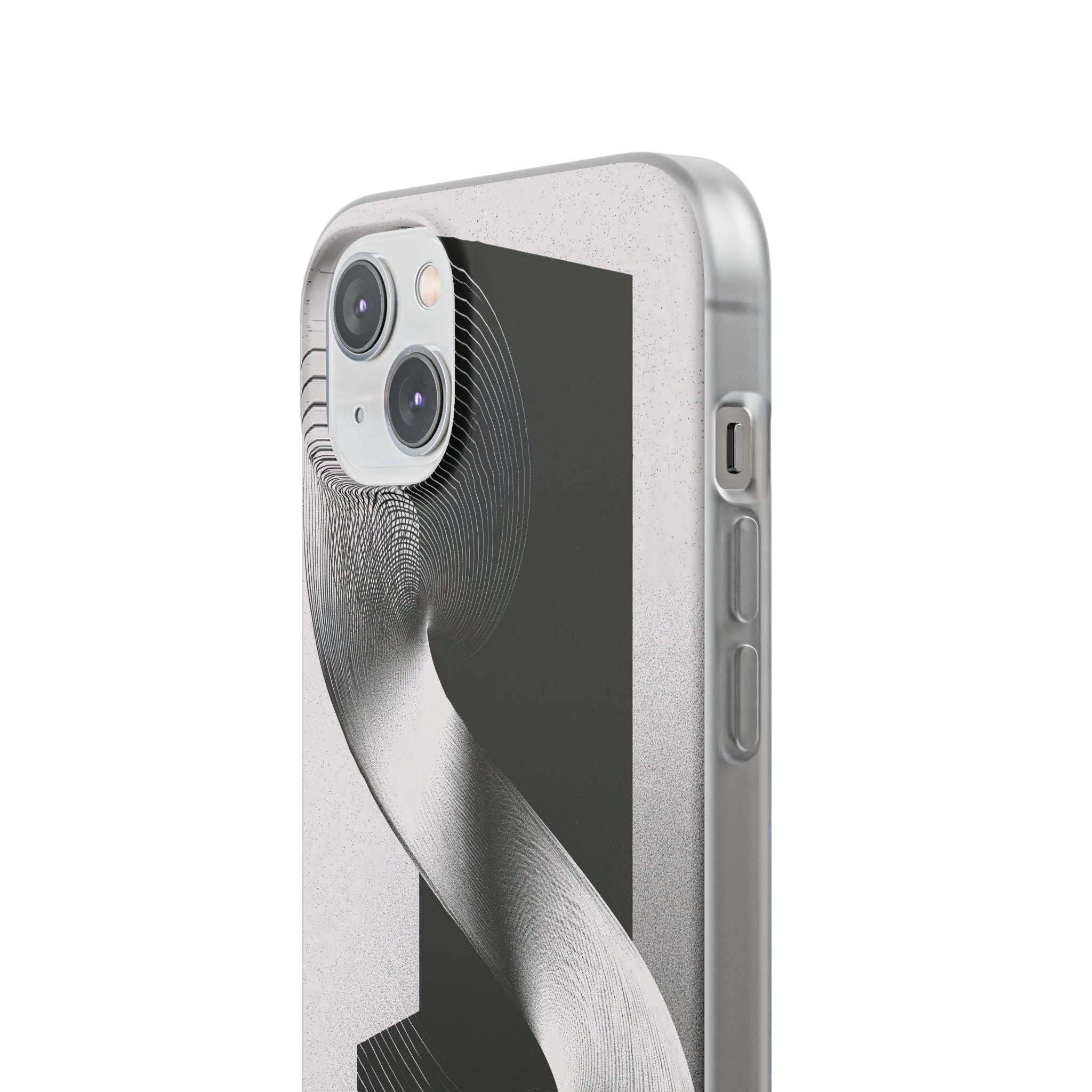 Grey Lite Phone Case for iPhone - Obsidian Moiré Wave