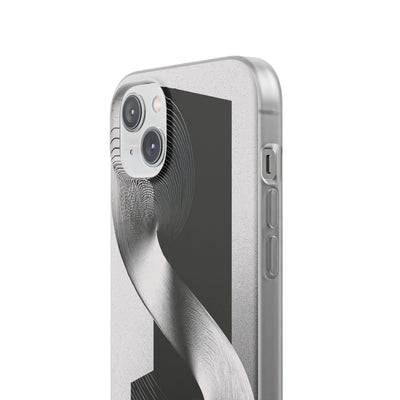 Grey Lite Phone Case for iPhone - Obsidian Moiré Wave