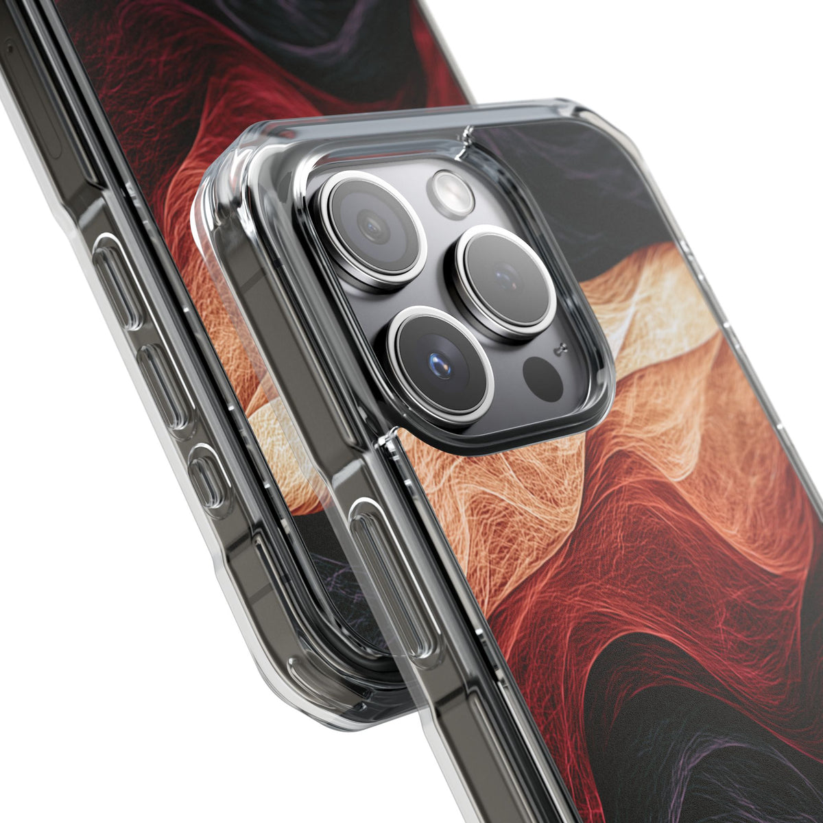 Ember Wave Dispersion · Clear Impact Magnetic Phone Case for iPhone · Red