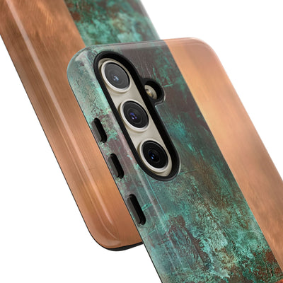 Teal Tough Phone Case for Samsung - Verdigris Copper Slab