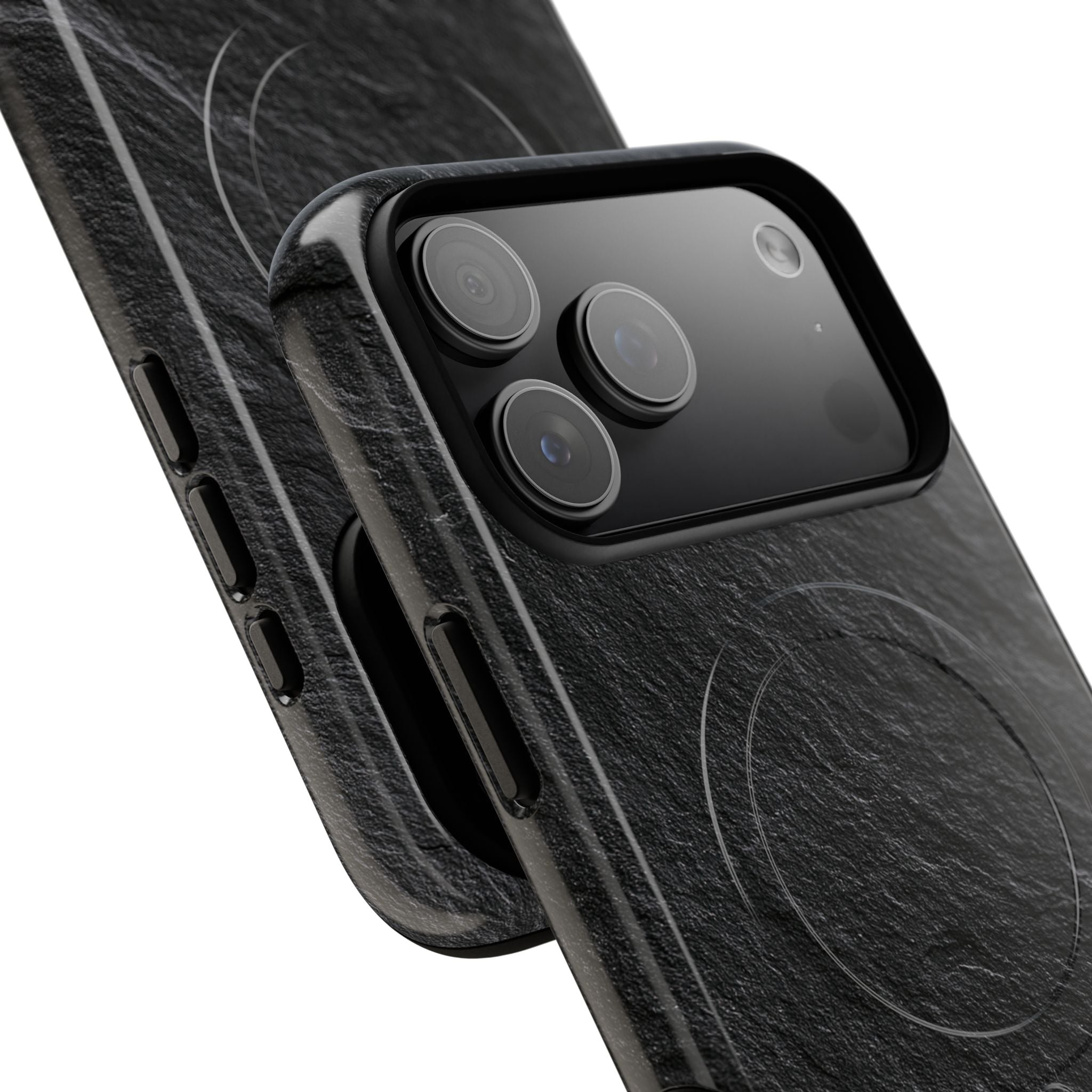 Black Tough 2.0 Magsafe Phone Case for iPhone - Raw Obsidian Slate