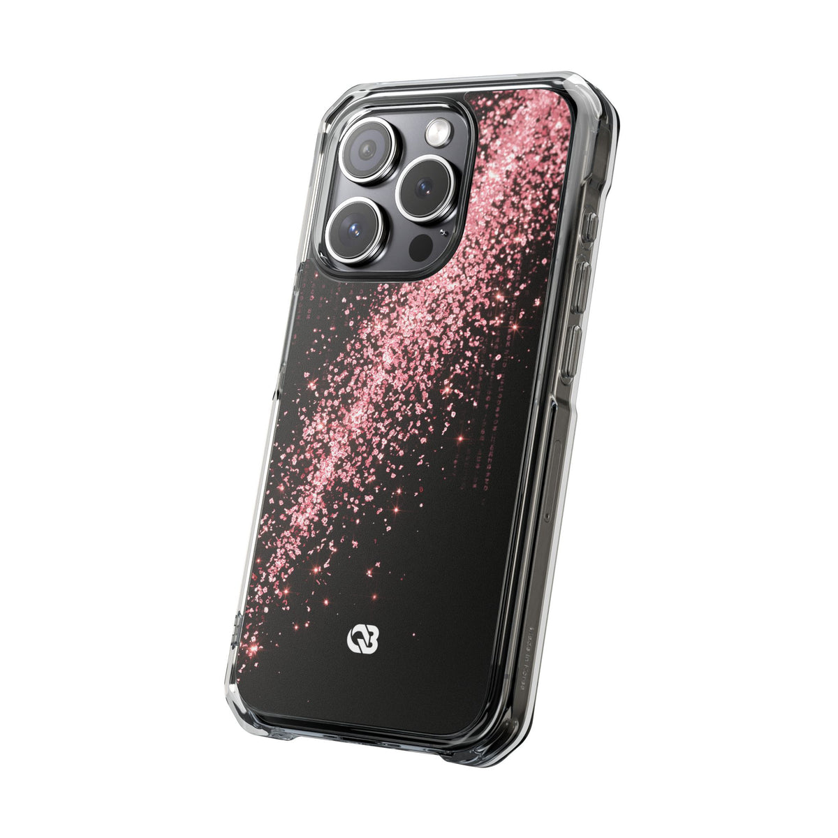 Rose Digital Cascade · Clear Impact Magnetic Phone Case for iPhone · Pink