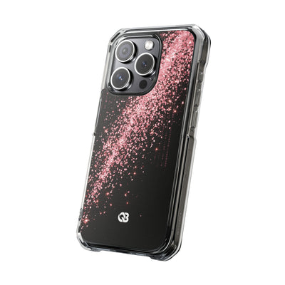 Rose Digital Cascade · Clear Impact Magnetic Phone Case for iPhone · Pink