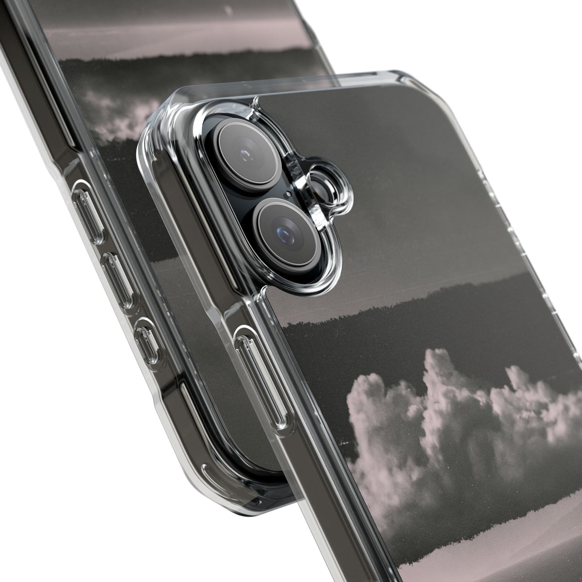 Crimson Horizon · Clear Impact Magnetic Phone Case for iPhone ·  Black