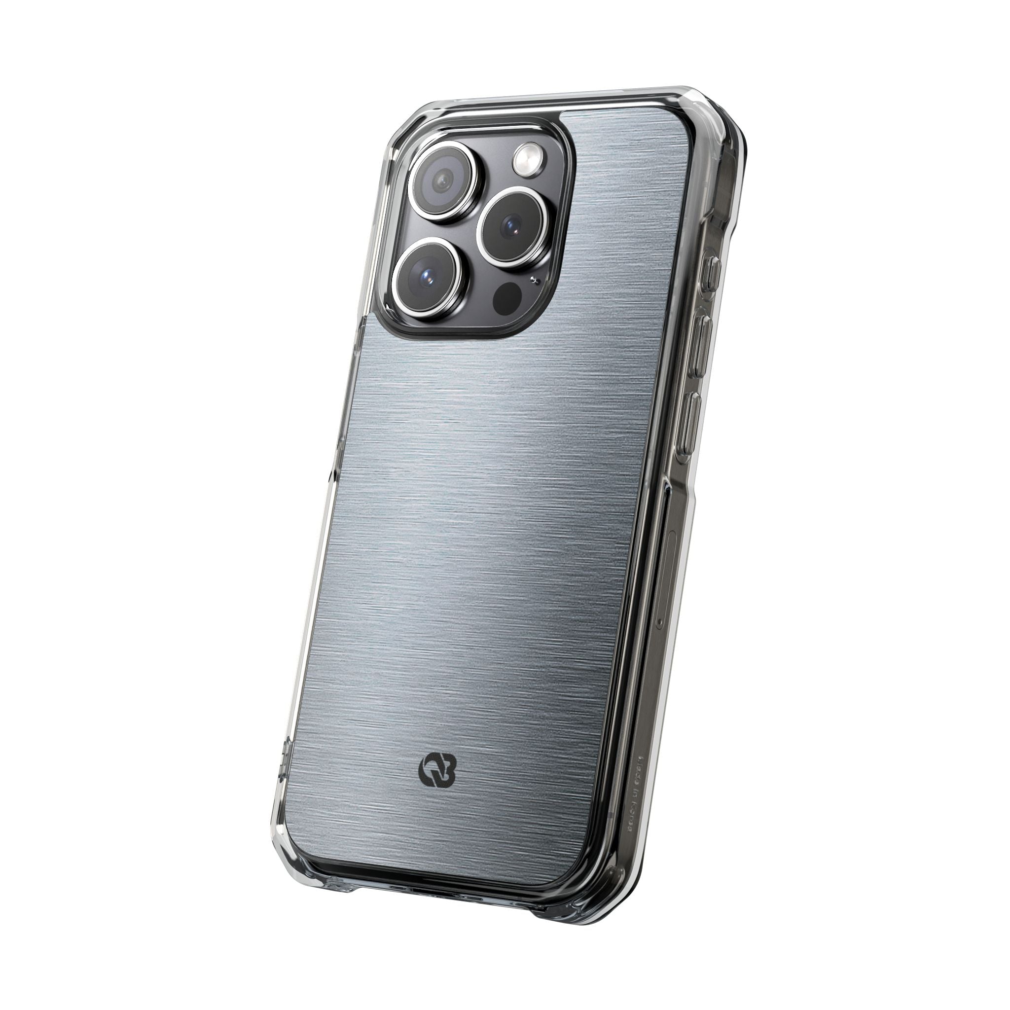 Silver Impact MagSafe Phone Case for iPhone - Satin Chrome Grain
