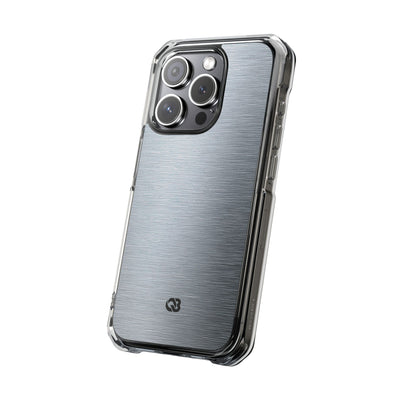 Silver Impact MagSafe Phone Case for iPhone - Satin Chrome Grain