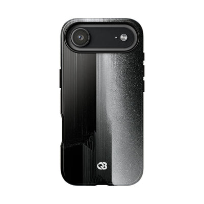 Black Tough Phone Case for iPhone - Brutalist Pixel Monolith