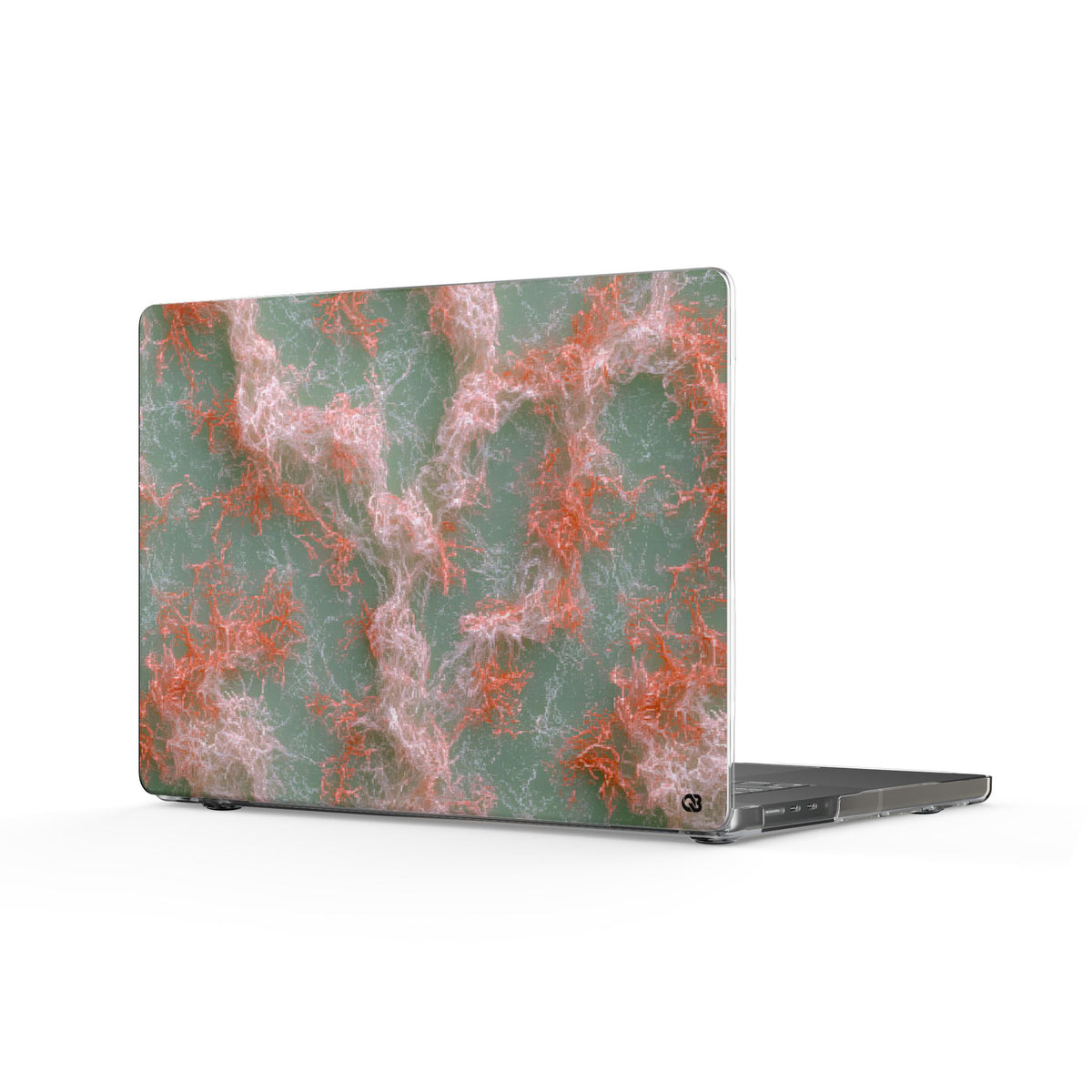 Coral Pixel Matrix · Clear Hard Case for MacBook · Green