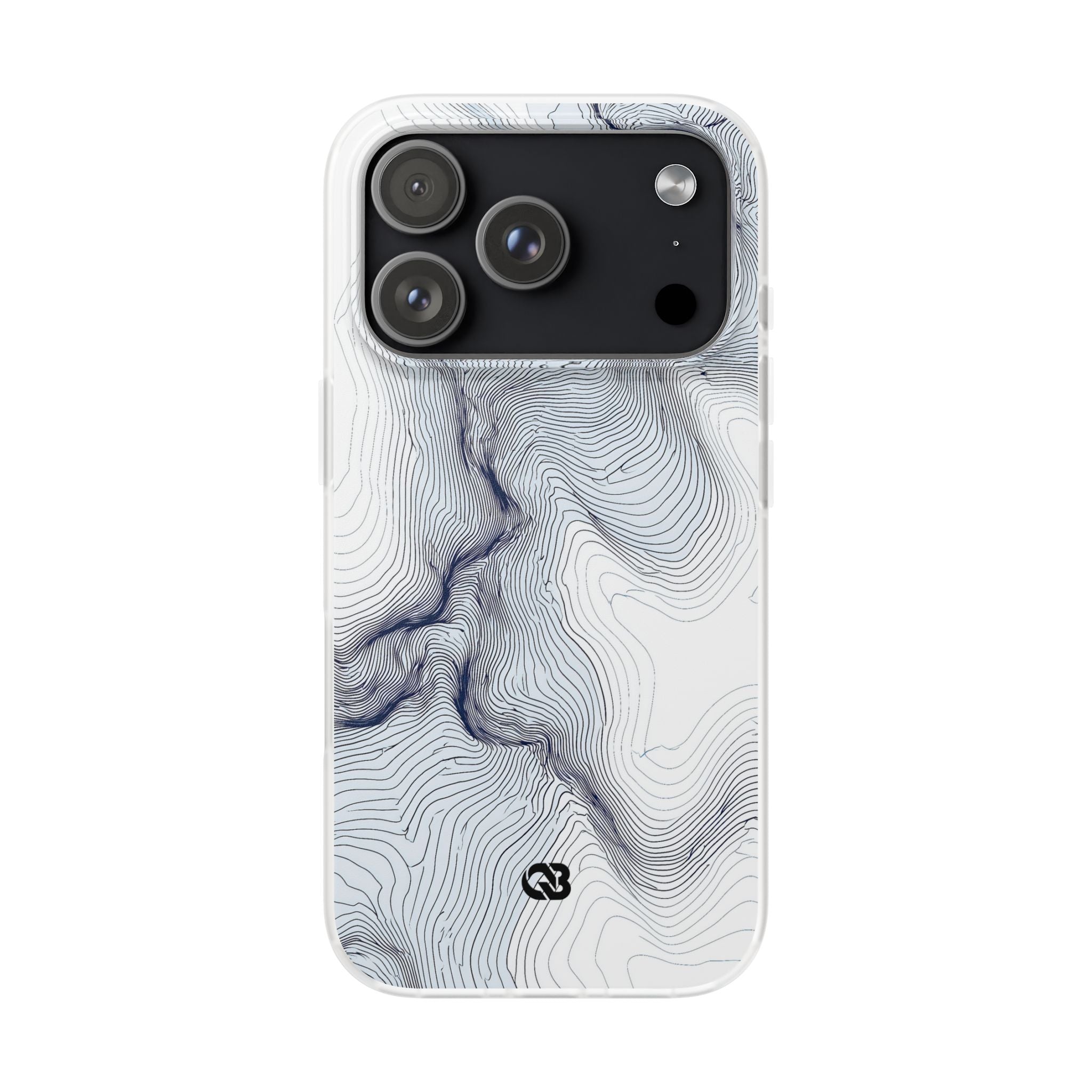 White Lite Phone Case for iPhone - Nordic Ridge Topo