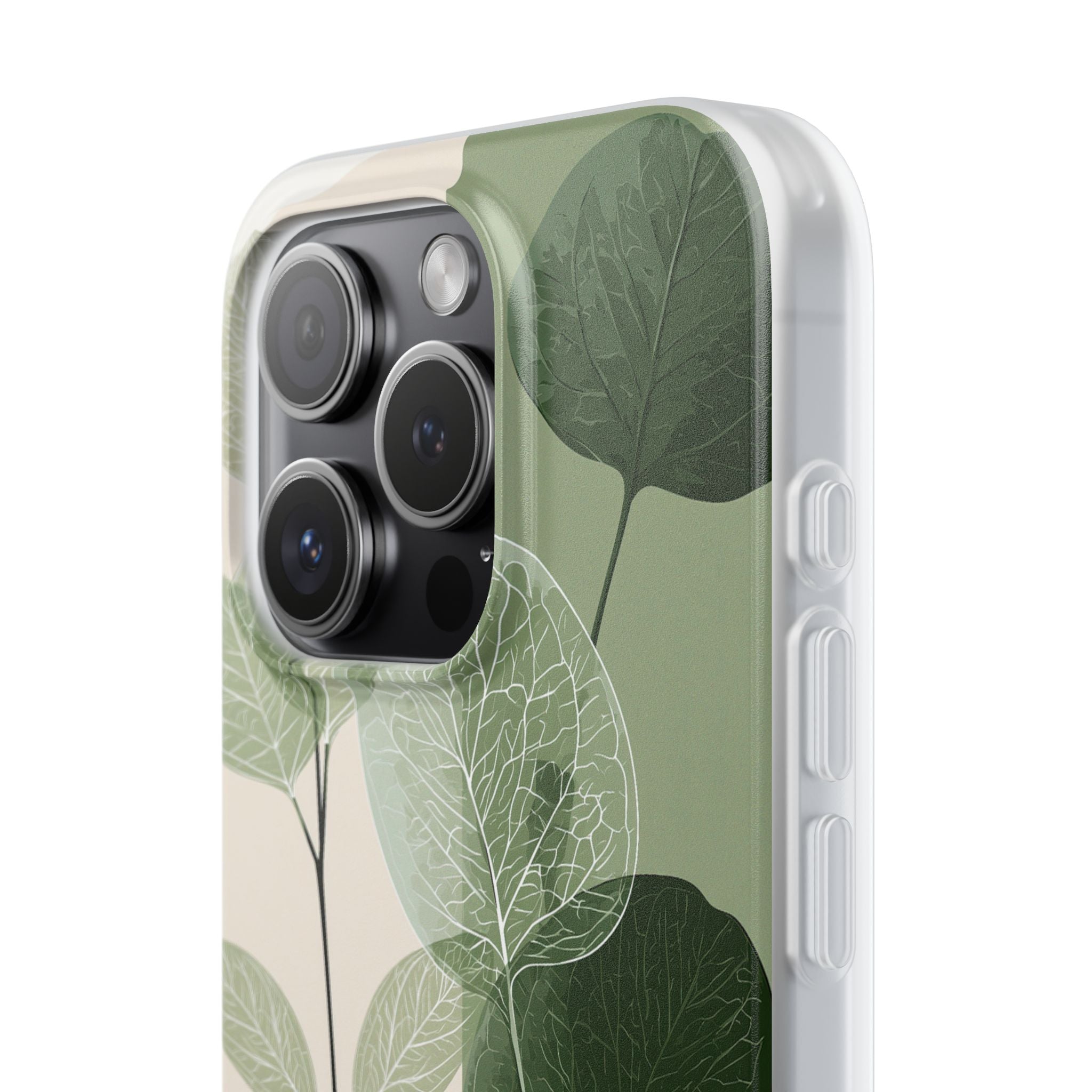 Green Lite Phone Case for iPhone - Sage Leaf Skeletals