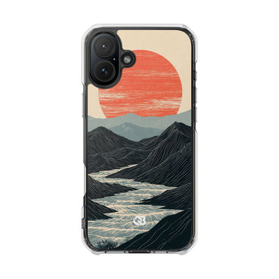 Crimson Ridge Horizon · Clear Impact Magnetic Phone Case for iPhone ·  Black