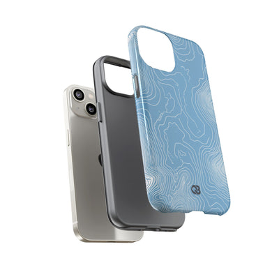 Blue Tough Phone Case for iPhone - Glacial Ridge Topo