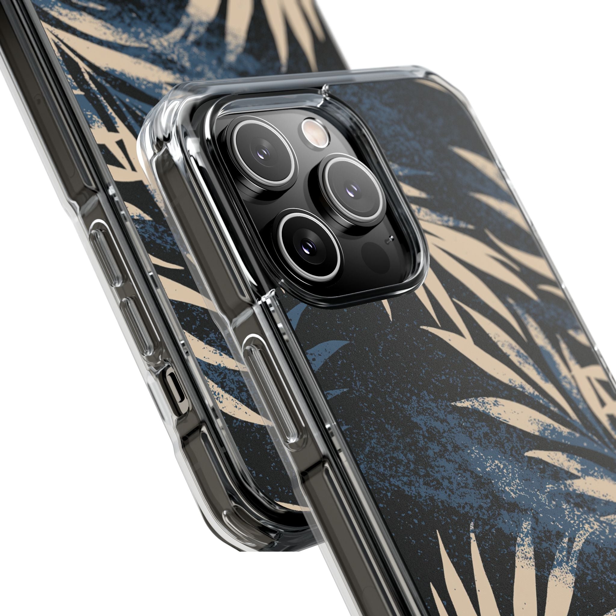 Blue Impact MagSafe Phone Case for iPhone - Midnight Indigo Palm