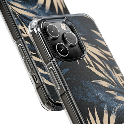 Blue Impact MagSafe Phone Case for iPhone - Midnight Indigo Palm
