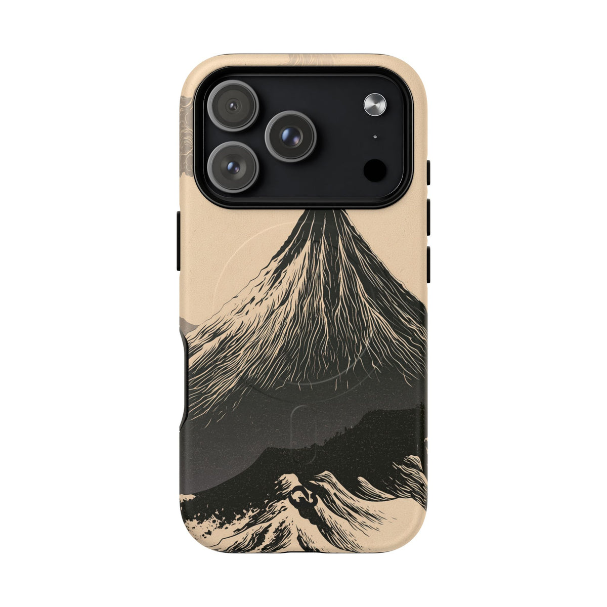 Beige Tough 2.0 Magnetic Phone Case for iPhone - Obsidian Ink Summit