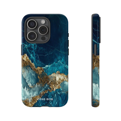 Jagged Gold Split iPhone 15 Pro Case - Tough